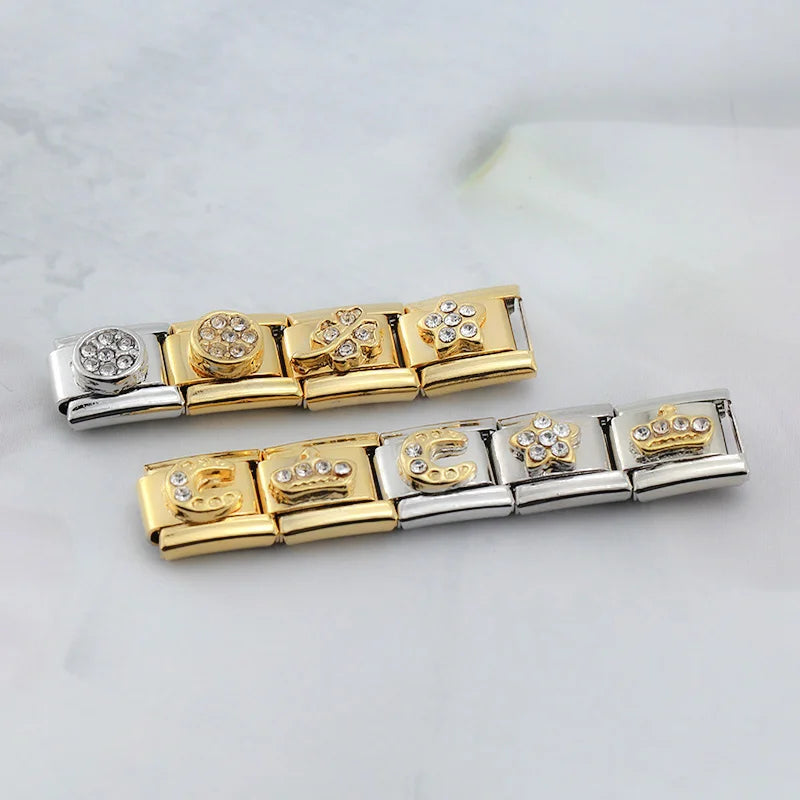 Golden Round with CZ - Gold Charm