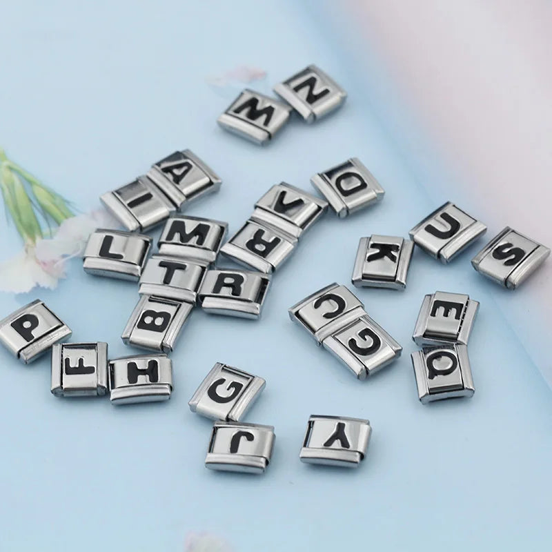 Black Letter E - Silver Charm