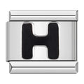 Black Letter H - Silver Charm