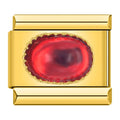 Elegant Ruby Resin - Gold Charm