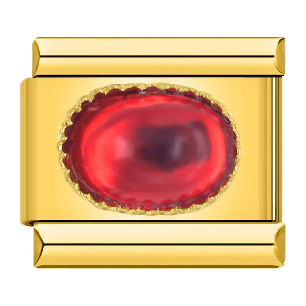 Elegant Ruby Resin - Gold Charm