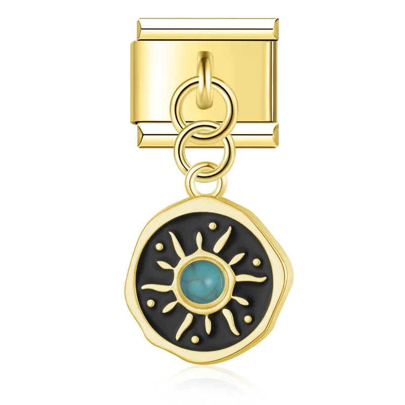 Midnight Sunray – Gold Pendant Charm