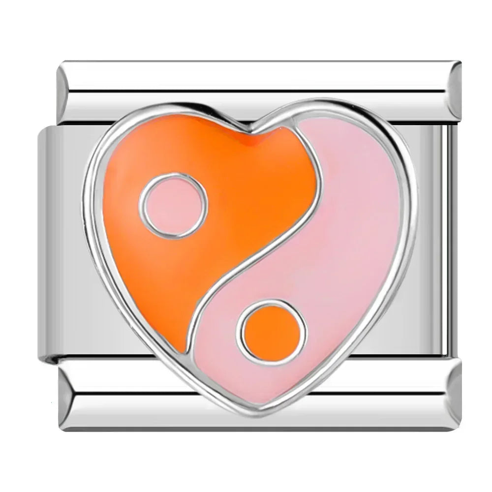 Orange Yin-Yang Heart