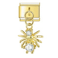 Mystic Spider with CZ - Gold Pendant Charm