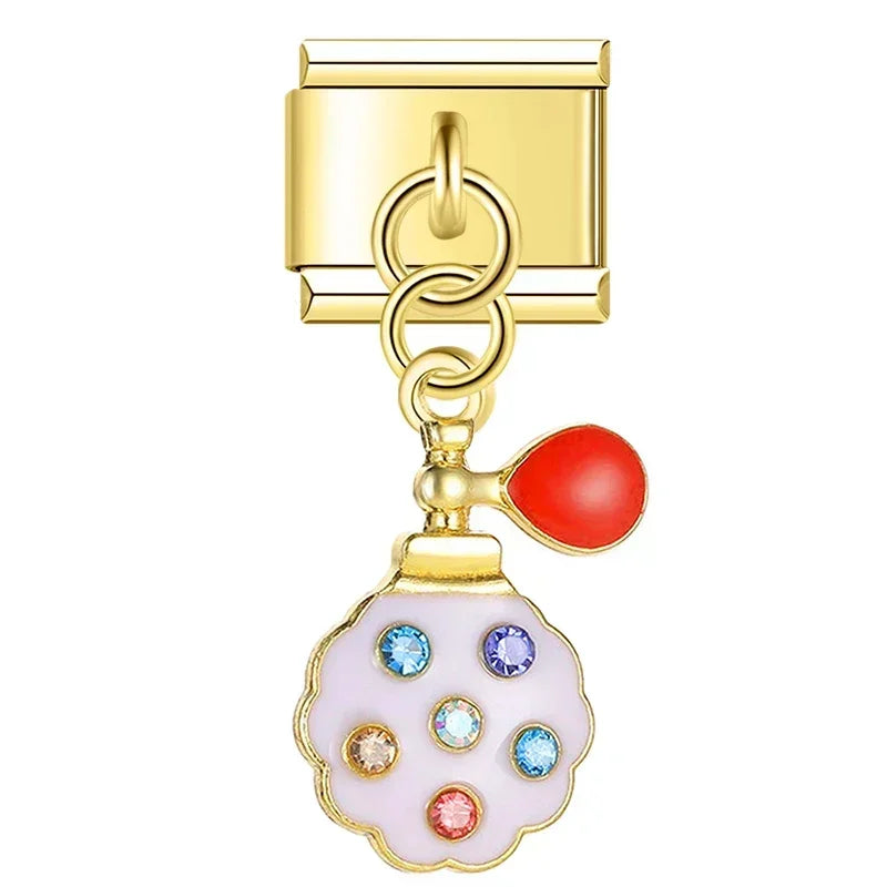Sweet Perfume with CZ - Gold Pendant Charm