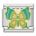 Gorgeous Green Butterfly - Silver Charm