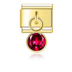 October Birthstone with CZ - Gold Pendant Charm