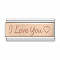 I Love You - Silver Rose Bar Charm
