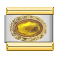 Royal Topaz Resin Charm - Silver & Gold Charm