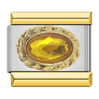 Royal Topaz Resin Charm - Silver & Gold Charm