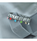 July Birthstone with CZ - Silver Pendant Charm