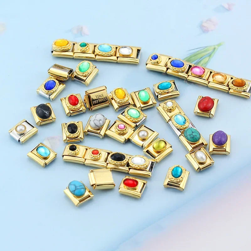 Elegant Olive Resin - Gold Charm