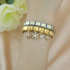 Snowflake Sparkle with CZ - Gold Pendant Charm