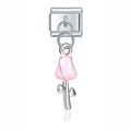 Silver Soft Pink Tulip Flower Charm