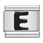 Black Letter E - Silver Charm