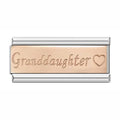 Granddaughter with Heart - Silver Rose Bar Charm