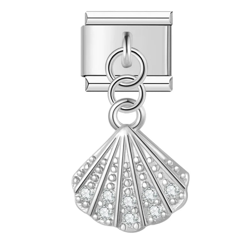 Sparkling Seashell with CZ