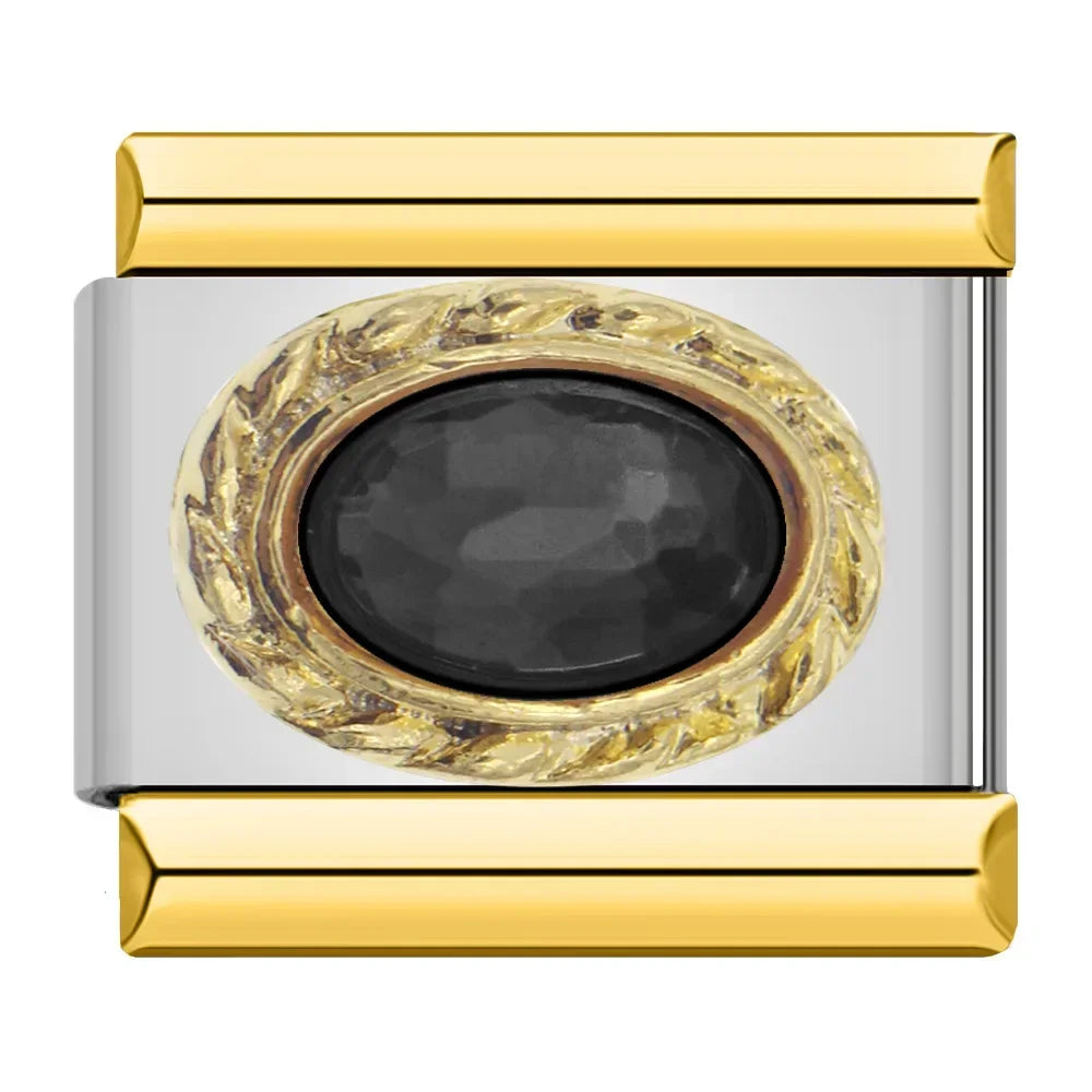 Royal Onyx Resin Charm - Silver & Gold Charm