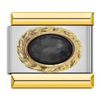 Royal Onyx Resin Charm - Silver & Gold Charm