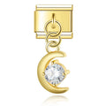 Lunar Glow with CZ - Gold Pendant Charm