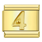 Golden Number 4 - Gold Charm