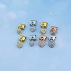 Sparkling Heart with CZ - Rose Pendant Charm