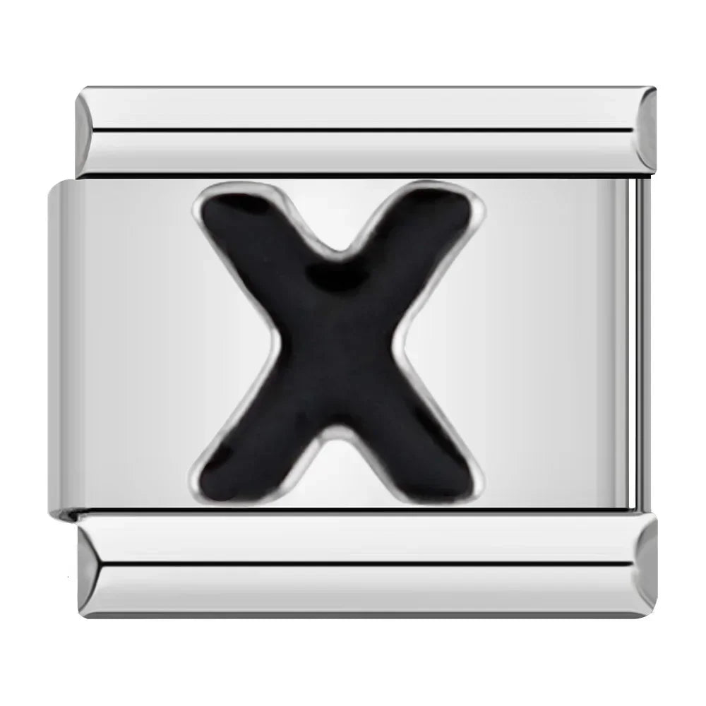 Black Letter Z - Silver Charm