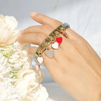 White Heart - Gold Pendant Charm