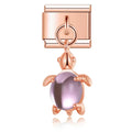Lovely Pink Turtle - Rose Pendant Charm