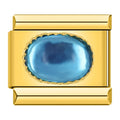 Elegant Blue Resin - Gold Charm