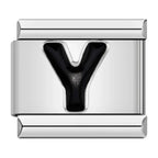 Black Letter Y - Silver Charm