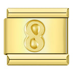 Golden Number 8 - Gold Charm