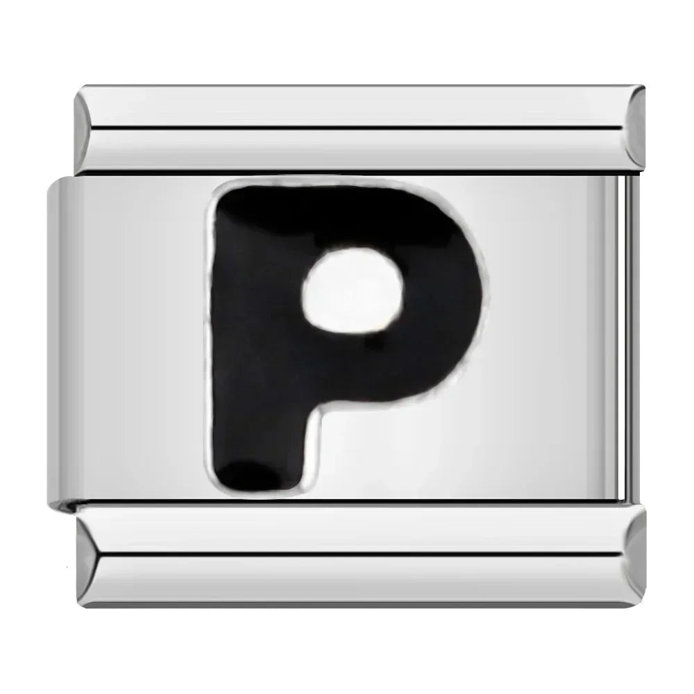 Black Letter P - Silver Charm