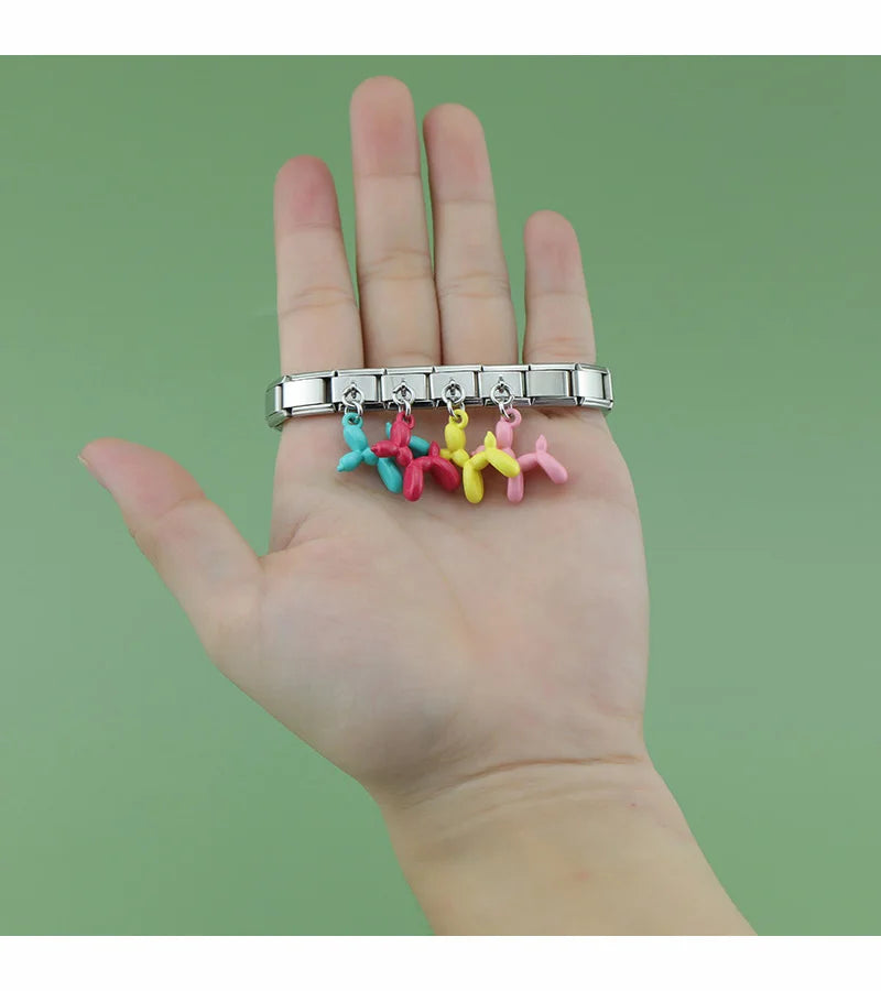 Tiffany Blue Balloon Dog - Silver Pendant Charm