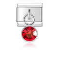August Birthstone with CZ - Silver Pendant Charm