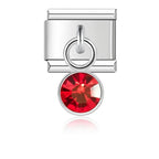 August Birthstone with CZ - Silver Pendant Charm