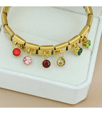 November Birthstone with CZ - Gold Pendant Charm