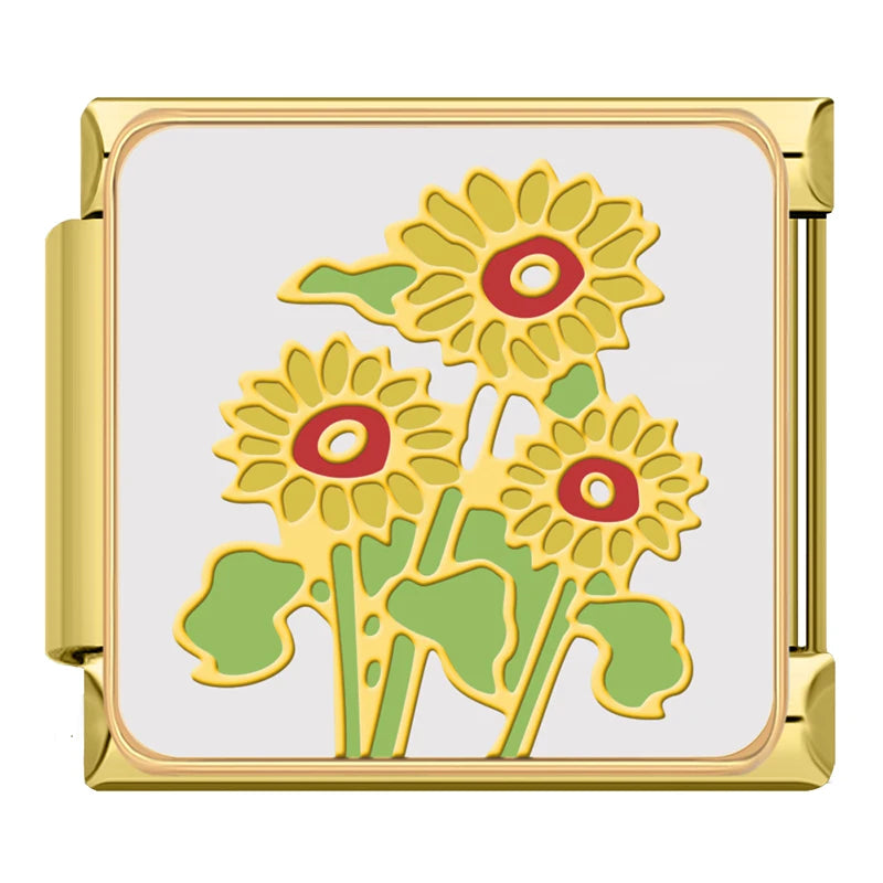 Happy Sunflowers - Gold Charm