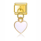 White Heart - Gold Pendant Charm