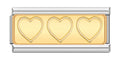 Heart x3 - Silver Bar Charm