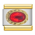 Royal Garnet Resin Charm - Silver & Gold Charm