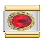 Royal Garnet Resin Charm - Silver & Gold Charm