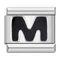 Black Letter M - Silver Charm