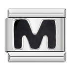 Black Letter M - Silver Charm