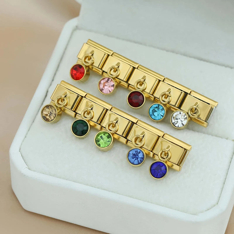 August Birthstone with CZ - Gold Pendant Charm