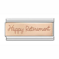Happy Retirement - Silver Rose Bar Charm