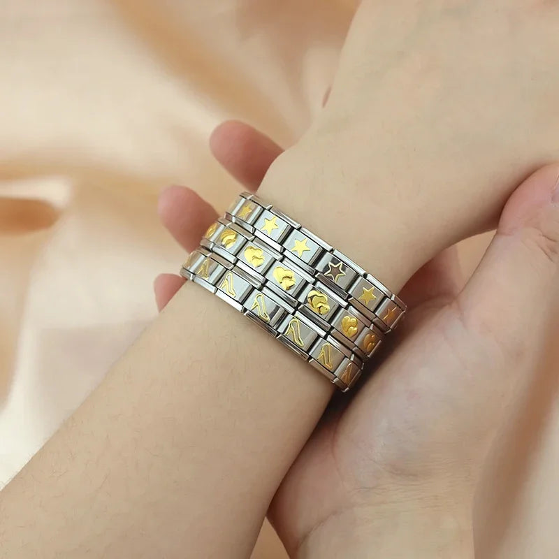 Classic Italian Bracelet with Double Heart