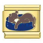 Sleepy Cat - Gold Charm