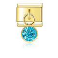 December Birthstone with CZ - Gold Pendant Charm