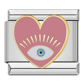 Romantic Heart Evil Eye charm